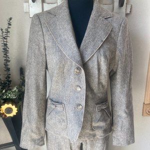 Ann Taylor Brown Wool Blend Pant Suit Bow Pocket Detail 10